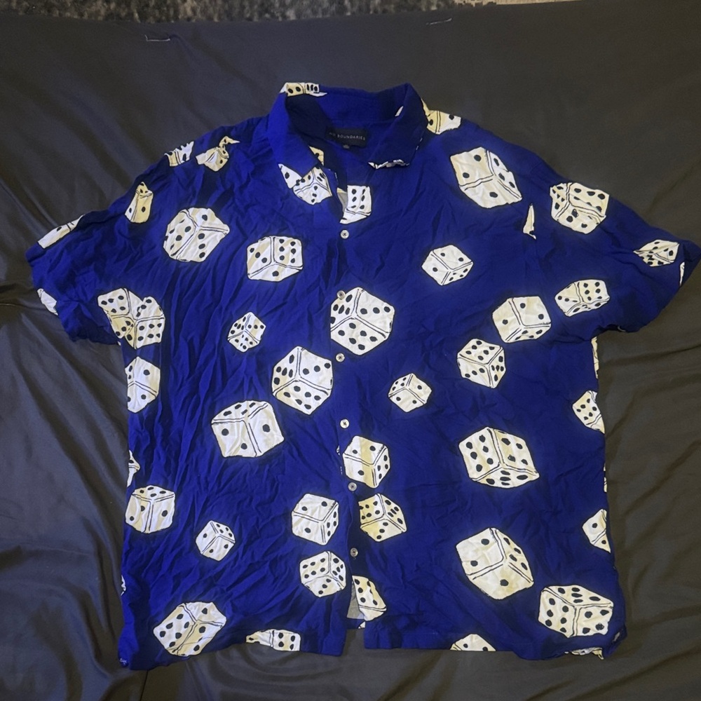 Blue Dice Print Men's Shirt
